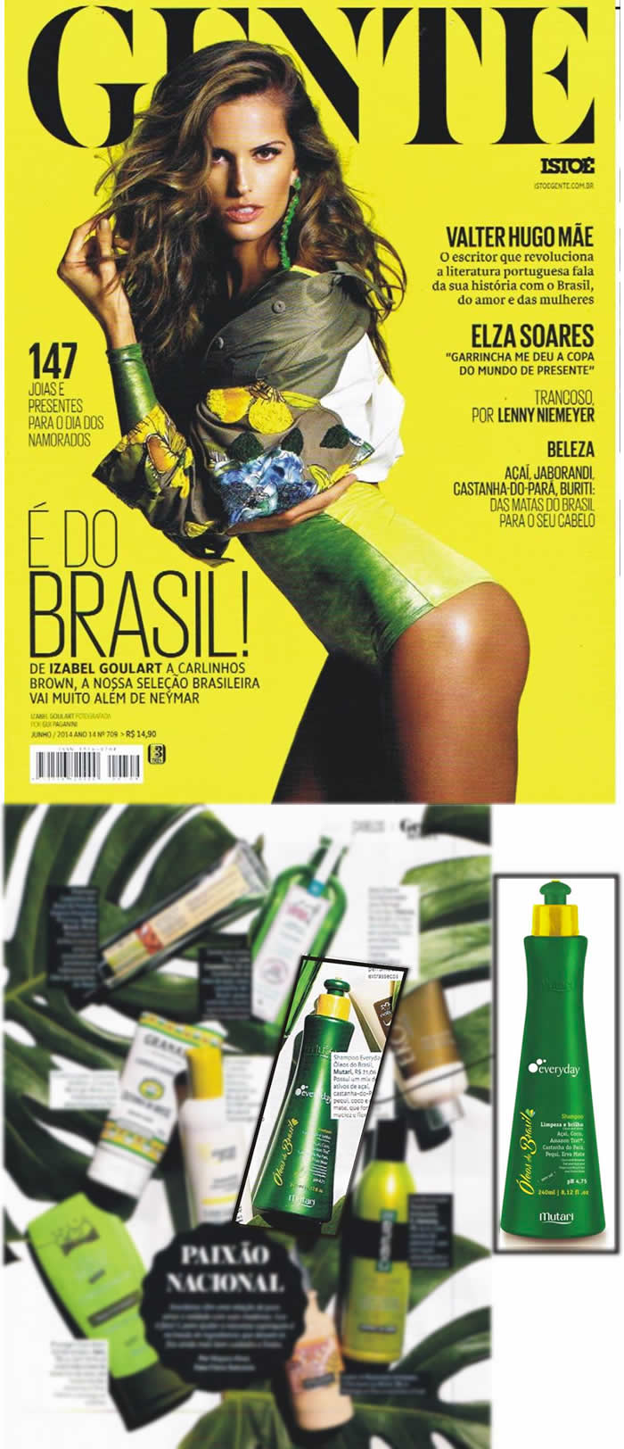 Shampoo Óleos do Brasil, da Mutari Cosméticos está entre os destaques de beleza na revista Istoé Gente