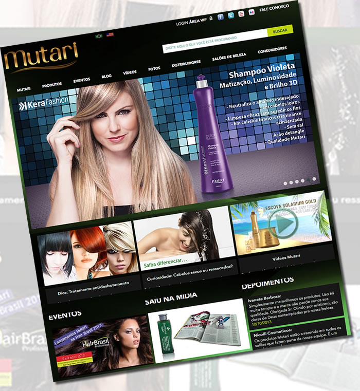 Novo site da Mutari - Mais glamuroso e muito mais atraente!